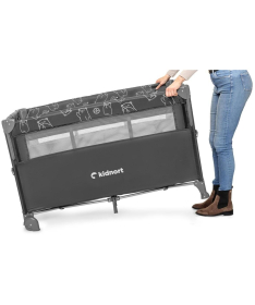 Kidnort Naste prenosivi krevetac dva nivoa Dark Grey Melange