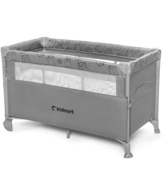 Kidnort Naste prenosivi krevetac dva nivoa Light Grey Melange