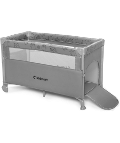 Kidnort Naste prenosivi krevetac dva nivoa Light Grey Melange