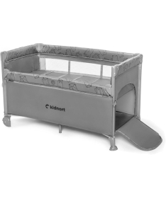 Kidnort Naste prenosivi krevetac dva nivoa Light Grey Melange