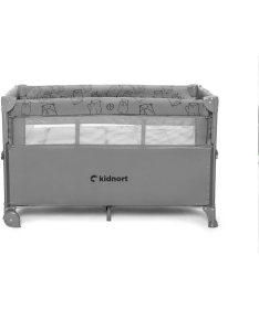 Kidnort Naste prenosivi krevetac dva nivoa Light Grey Melange