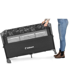 Kidnort Stugan prenosivi krevetac dva nivoa Dark Grey Melange