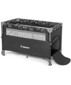 Kidnort Stugan prenosivi krevetac dva nivoa Dark Grey Melange