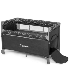 Kidnort Stugan prenosivi krevetac dva nivoa Dark Grey Melange