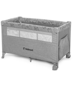 Kidnort Stugan prenosivi krevetac dva nivoa Light Grey Melange