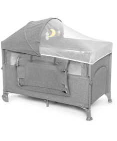 Kidnort Stugan prenosivi krevetac dva nivoa Light Grey Melange