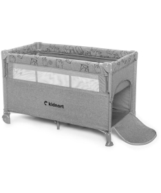 Kidnort Stugan prenosivi krevetac dva nivoa Light Grey Melange