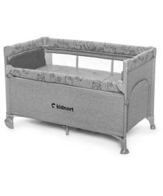 Kidnort Stugan prenosivi krevetac dva nivoa Light Grey Melange