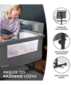 Kindekraft Neste Grow kolevka za bebe Light Grey full Wood