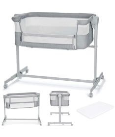 Kindekraft Neste Up 2 kolevka za bebe Full Light Grey