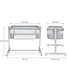 Kindekraft Neste Up 2 kolevka za bebe Full Light Grey