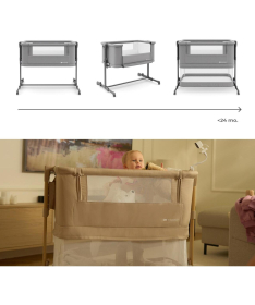 Kindekraft Nestee Grow 2 kolevka za bebe 2 u 1 Dark Grey