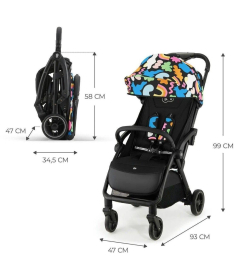 Kinderkraft Alpino kolica za bebe do 22 kg Happy Shapes