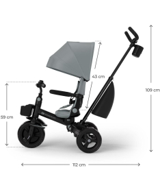 Kinderkraft Aveo 2 Plus tricikl za decu 2 u 1 Grey