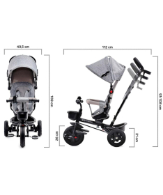 Kinderkraft Aveo tricikl za decu 2 u 1 Light grey