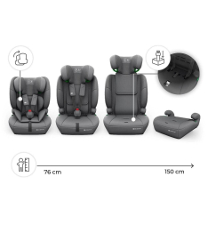 Kinderkraft Comfort Up 2 i-Size auto sedište za decu 76-150cm Grey
