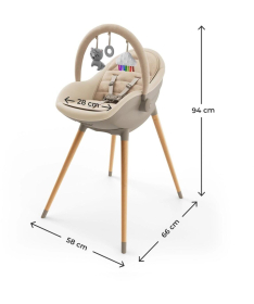 Kinderkraft Fini UP 2 stolica za hranjenje dece 2u1 Beige