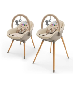 Kinderkraft Fini UP 2 stolica za hranjenje dece 2u1 Beige