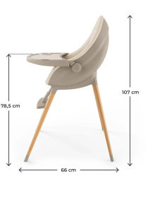 Kinderkraft Fini UP 2 stolica za hranjenje dece 2u1 Beige