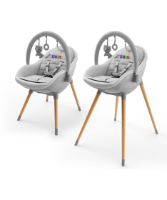 Kinderkraft Fini UP 2 stolica za hranjenje dece 2u1 Grey