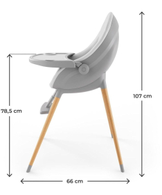 Kinderkraft Fini UP 2 stolica za hranjenje dece 2u1 Grey