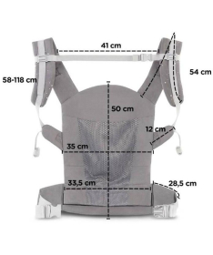 Kinderkraft Huggy kengur nosiljka za bebu do 20 kg Grey