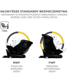 Kinderkraft I-Grow i-Size Roto auto sedište za bebu 40-150 cm Black