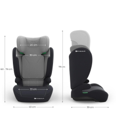 Kinderkraft I-spark 2 Plus i-Size auto sedište za decu 100-150cm Greey