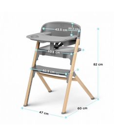 Kinderkraft Igee stolica za hranjenje dece 3 u 1 Cloudy Grey