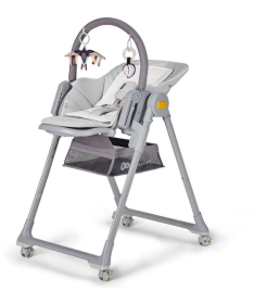 Kinderkraft Igee stolica za hranjenje dece 3 u 1 Lastree Grey