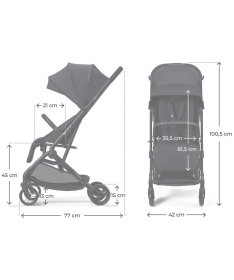 Kinderkraft Indy 3 kolica za bebe do 15 kg Coral black