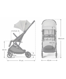 Kinderkraft Indy 3 kolica za bebe do 15 kg Urban Grey