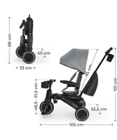Kinderkraft Jazz 3 tricikl za decu Grey
