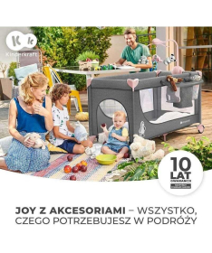 Kinderkraft Joy sa dodacima prenosivi krevetac za bebe 2 nivoa Pink