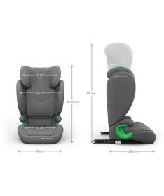 Kinderkraft Junior Fix 2 Plus i-Size auto sedište za decu 100-150cm Greey