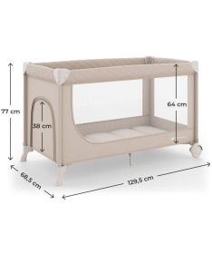 Kinderkraft Leody UP prenosivi krevetac za bebe 2 nivoa Beige
