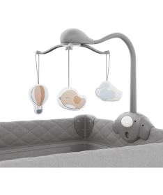 Kinderkraft Leody UP prenosivi krevetac za bebe 2 nivoa sa dodacima Grey