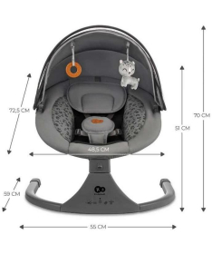 Kinderkraft Lumi 2 ljuljaška za bebu do 9 kg Dark Grey