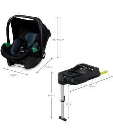 Kinderkraft Mink Pro i-Size auto sedište za decu 40-75 cm sa Mink isofix bazom Black