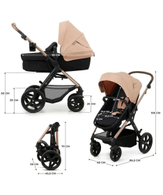 Kinderkraft Moov 2 kolica za bebe 3 u 1 Beige