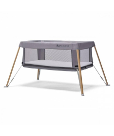 Kinderkraft Movi prenosivi krevetac za bebe do 15 kg Wood Grey