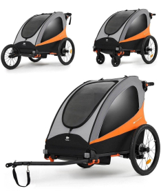 Kinderkraft Nava prikolica za bicikl za decu 3 u 1 Sunny