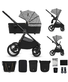 Kinderkraft Nea 2 kolica za bebe 2 u 1 sa nosiljkom do 22 kg Lunar Black Bizuu