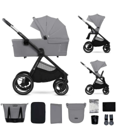 Kinderkraft Nea 2 kolica za bebe 2 u 1 sa nosiljkom do 22 kg Platinum Grey