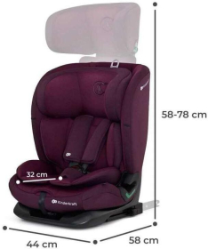 Kinderkraft Oneto3 auto sedište za decu 76-150cm Cherry Pearl