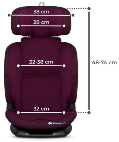 Kinderkraft Oneto3 auto sedište za decu 76-150cm Cherry Pearl