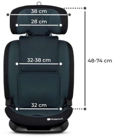 Kinderkraft Oneto3 Isofix I-Size auto sedište za decu 76-150cm Graphite Black