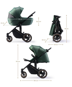 Kinderkraft Prime 2 Pro kolica za bebe 3 u 1 Green