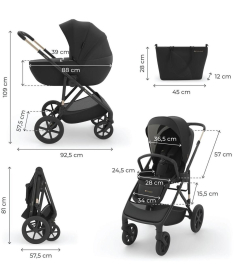 Kinderkraft Prime 3 kolica za bebe 2 u 1 Black