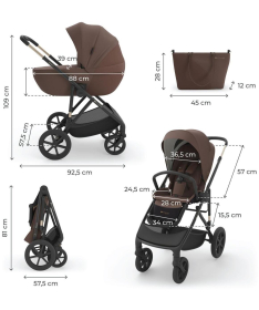 Kinderkraft Prime 3 kolica za bebe 2 u 1 Brown